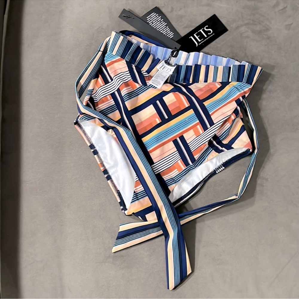 JETS Multicolor Striped Bikini High waist NWT!